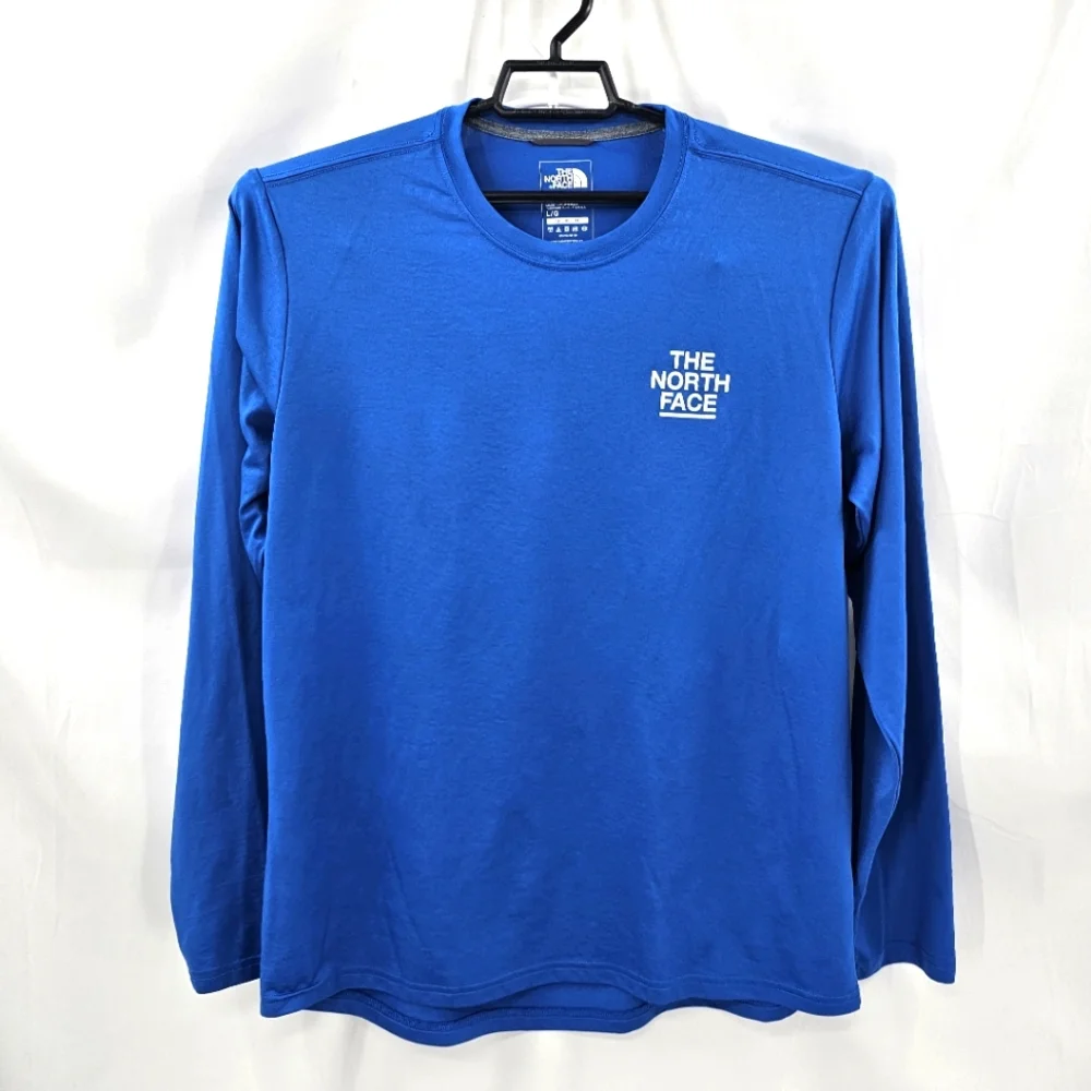 The North Face Take To Nature Blue Reaxion Tee Long Sleeve Shirt Men Large Blue.